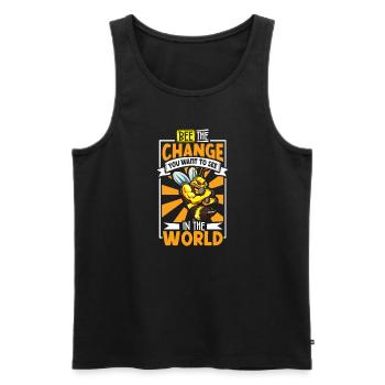 Honey bee beekeeping beekeeper honey bee apiary - Men's Premium Organic Tank Top - black - Front - Michal (187cm)