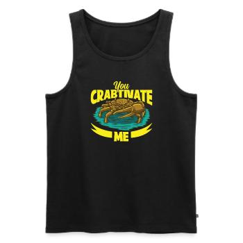 Crab crab crab whisperer crab hunting fisherman - Men's Premium Organic Tank Top - black - Front - AI Model Male 178 light (178cm)