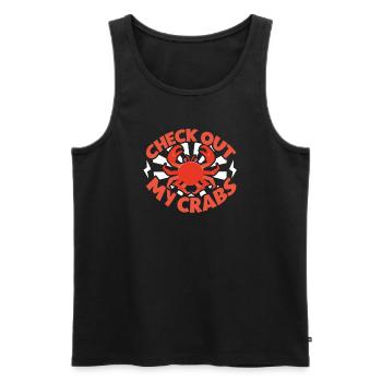 Crab crab crab whisperer crab hunting fisherman - Men's Premium Organic Tank Top - black - Front - AI Model Male 178 light (178cm)