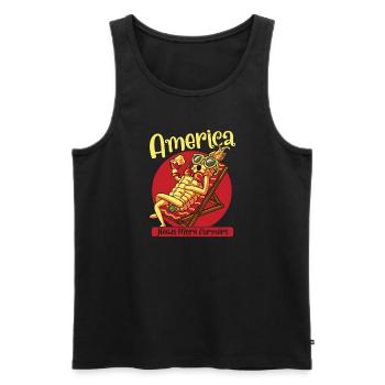 Funny Farmer Funny Farming Tractor Country Life - Männer Premium Bio Tank Top - Schwarz - Vorne - Michal (187cm)
