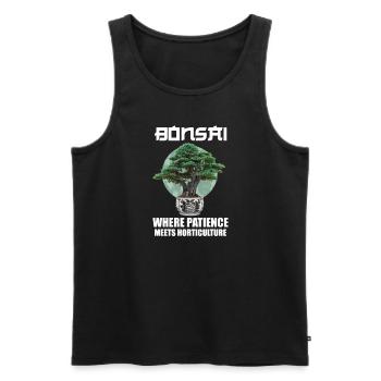 Bonsai Japan Silhouette Gardener Gardening Lover - Männer Premium Bio Tank Top - Schwarz - Vorne - Michal (187cm)