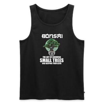 Bonsai Japan Silhouette Gardener Gardening Lover - Männer Premium Bio Tank Top - Schwarz - Vorne - Michal (187cm)