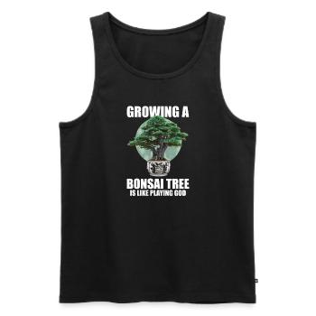 Bonsai Japan Silhouette Gardener Gardening Lover - Men's Premium Organic Tank Top - black - Front - AI Model Male 178 light (178cm)