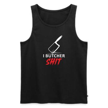 Butcher, Butcher, Meat, Meat Cutter - Men's Premium Organic Tank Top - black - Front - Michal (187cm)