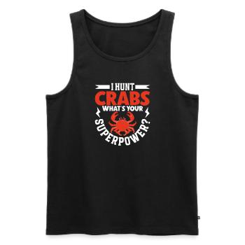 Crab crab crab whisperer crab hunting fisherman - Men's Premium Organic Tank Top - black - Front - AI Model Male 178 light (178cm)