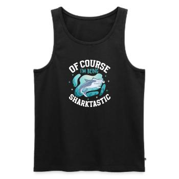 Shark Ocean Predator Plongée sous-marine - Débardeur bio Premium Homme - noir - Devant - AI Model Male 178 light (178cm)