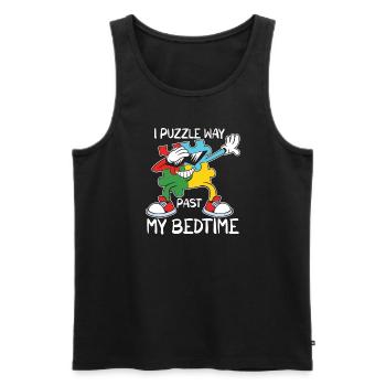Puzzle Lover Jigzaw Puzzle Jeu de société Puzzler - Débardeur bio Premium Homme - noir - Devant - AI Model Male 178 light (178cm)