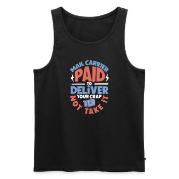 Postal clerk Postlady Postman Post Office - Men's Premium Organic Tank Top - black - Front - AI Model Male 178 light (178cm)