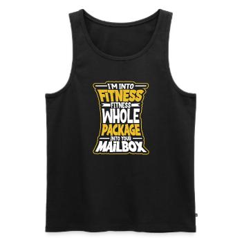Postal clerk Postlady Postman Post Office - Men's Premium Organic Tank Top - black - Front - AI Model Male 178 light (178cm)