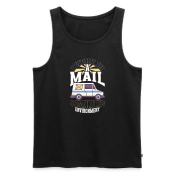 Postal clerk Postlady Postman Post Office - Men's Premium Organic Tank Top - black - Front - AI Model Male 178 light (178cm)