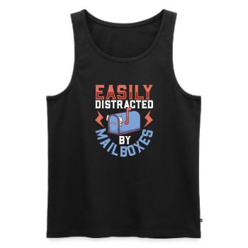 Postal clerk Postlady Postman Post Office - Men's Premium Organic Tank Top - black - Front - AI Model Male 178 light (178cm)