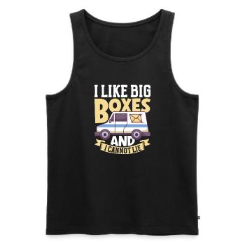 Postal clerk Postlady Postman Post Office - Men's Premium Organic Tank Top - black - Front - AI Model Male 178 light (178cm)