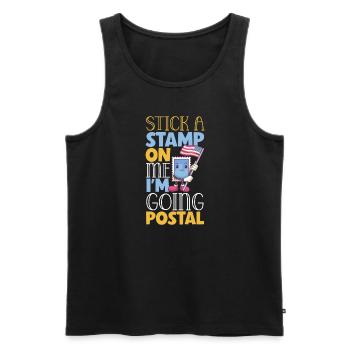 Postal worker mail lady postman mail - Men's Premium Organic Tank Top - black - Front - Michal (187cm)