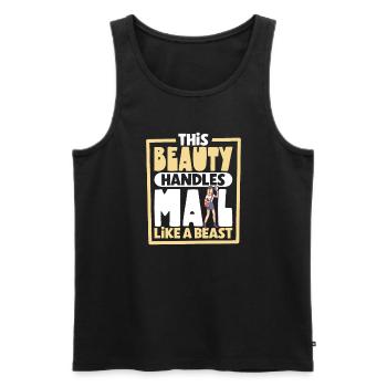 Postal worker mail lady postman mail - Men's Premium Organic Tank Top - black - Front - Michal (187cm)