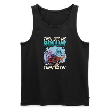 Boxer Boxing Turtle Turtles Sea Ocean Reptile - Männer Premium Bio Tank Top - Schwarz - Vorne - AI Model Male 178 light (178cm)