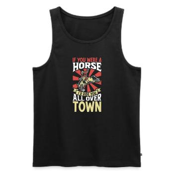 Cowboy Barn Bull Rider Rodeo Country Western - Men's Premium Organic Tank Top - black - Front - AI Model Male 178 light (178cm)