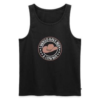 Cowboy Barn Bull Rider Rodeo Country Western - Männer Premium Bio Tank Top - Schwarz - Vorne - AI Model Male 178 light (178cm)