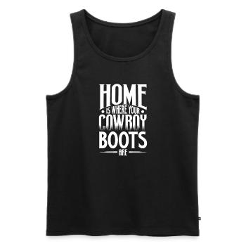 Cowboy Barn Bull Rider Rodeo Country Western - Männer Premium Bio Tank Top - Schwarz - Vorne - AI Model Male 178 light (178cm)