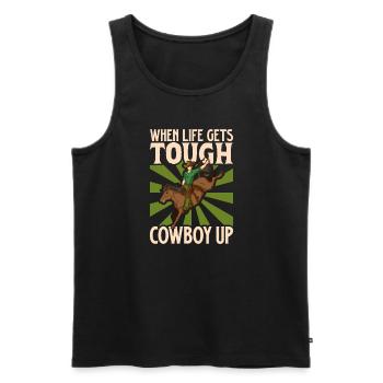 Cowboy Barn Bull Rider Rodeo Country Western - Men's Premium Organic Tank Top - black - Front - AI Model Male 178 light (178cm)
