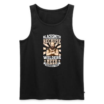 Blacksmith Metalworker Bladesmith Metal - Men's Premium Organic Tank Top - black - Front - Michal (187cm)