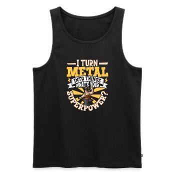 Blacksmith Metalworker Bladesmith Metal - Men's Premium Organic Tank Top - black - Front - Michal (187cm)