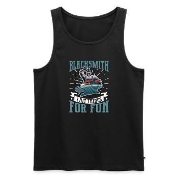 Blacksmith Metalworker Bladesmith Metal - Men's Premium Organic Tank Top - black - Front - Michal (187cm)