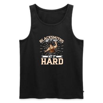 Blacksmith Metalworker Bladesmith Metal - Men's Premium Organic Tank Top - black - Front - Michal (187cm)