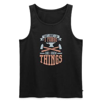 Blacksmith Metalworker Bladesmith Metal - Men's Premium Organic Tank Top - black - Front - Michal (187cm)