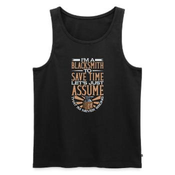 Blacksmith Metalworker Bladesmith Metal - Men's Premium Organic Tank Top - black - Front - Michal (187cm)