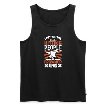 Blacksmith Metalworker Bladesmith Metal - Men's Premium Organic Tank Top - black - Front - Michal (187cm)