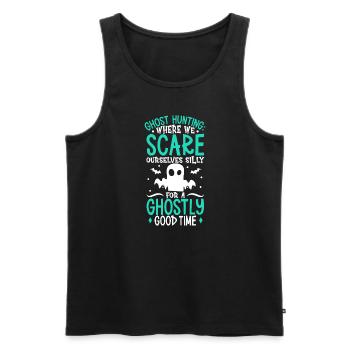 Paranormal Forschungshalloween Ghost Hunter - Männer Premium Bio Tank Top - Schwarz - Vorne - Michal (187cm)