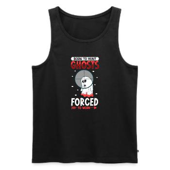 Recherche paranormale Halloween Ghost Hunter - Débardeur bio Premium Homme - noir - Devant - Michal (187cm)