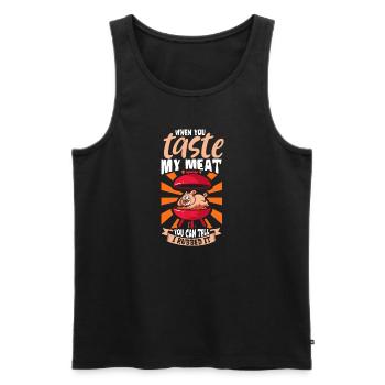 Bbq Grill Grilling Grillmaster Barbecue Meat Beef - Men's Premium Organic Tank Top - black - Front - Michal (187cm)