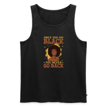 Afro Black Girl Pride Afro Girl Afrocentrique - Débardeur bio Premium Homme - noir - Devant - AI Model Male 178 light (178cm)