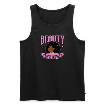 Afro Black Girl Pride Afro Girl Afrocentrique - Débardeur bio Premium Homme - noir - Devant - AI Model Male 178 light (178cm)