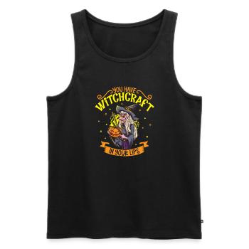 Hexe Okkult Gothic Dunkel Satanisch Unheilige - Männer Premium Bio Tank Top - Schwarz - Vorne - Michal (187cm)