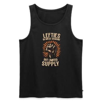 Left Handed Lefty Left-Hander Leftie Buddy - Männer Premium Bio Tank Top - Schwarz - Vorne - AI Model Male 178 light (178cm)