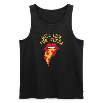 Pizza Fast food Italian food Italian - Men's Premium Organic Tank Top - black - Front - Michal (187cm)