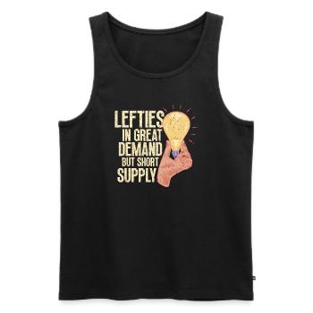 Left Handed Lefty Left-Hander Leftie Buddy - Männer Premium Bio Tank Top - Schwarz - Vorne - AI Model Male 178 light (178cm)