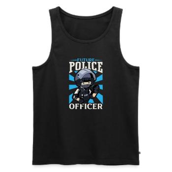 Police Policier Bureau de police - Débardeur bio Premium Homme - noir - Devant - Michal (187cm)