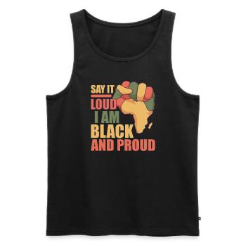 Afro Black Girl Pride Afro Girl Afrocentrique - Débardeur bio Premium Homme - noir - Devant - AI Model Male 178 light (178cm)