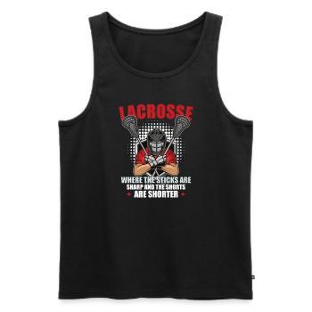Lacrosse-spieler Lacrosse-trainer Lax Player - Männer Premium Bio Tank Top - Schwarz - Vorne - AI Model Male 178 light (178cm)