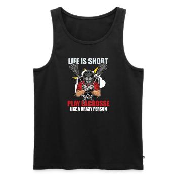 Lacrosse-spieler Lacrosse-trainer Lax Player - Männer Premium Bio Tank Top - Schwarz - Vorne - AI Model Male 178 light (178cm)