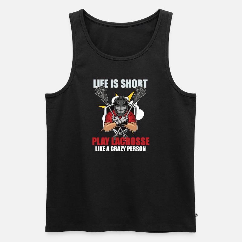 Lacrosse-spieler Lacrosse-trainer Lax Player - Männer Premium Bio Tank Top - Schwarz