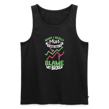 Traders boursiers, traders Forex, trading investisseur - Débardeur bio Premium Homme - noir - Devant - Michal (187cm)