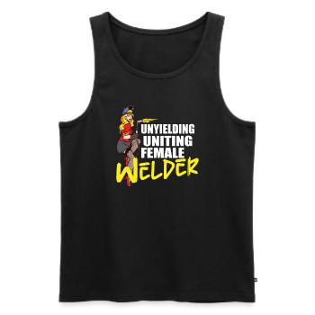 Female Welder Funny - Men's Premium Organic Tank Top - black - Front - Michal (187cm)
