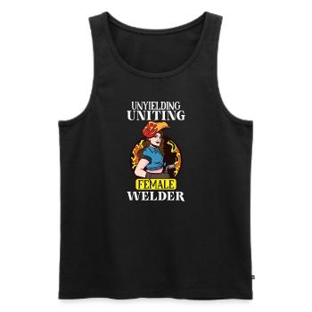 Female Welder Funny - Men's Premium Organic Tank Top - black - Front - Michal (187cm)