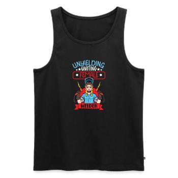 Female Welder Funny - Men's Premium Organic Tank Top - black - Front - Michal (187cm)