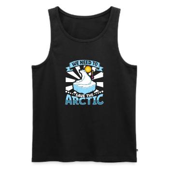 Ours polaire Réchauffement climatique Chasse au phoque arctique Ursus - Débardeur bio Premium Homme - noir - Devant - AI Model Male 178 light (178cm)