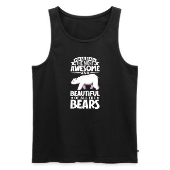 Ours polaire Réchauffement climatique Chasse au phoque arctique Ursus - Débardeur bio Premium Homme - noir - Devant - AI Model Male 178 light (178cm)